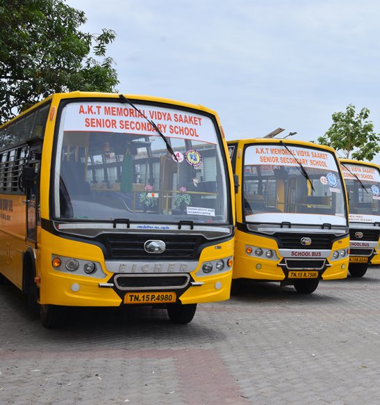 Yellow Vidya Saaket school buses